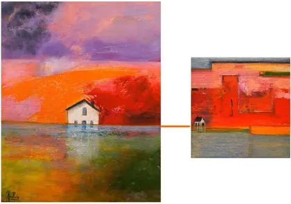 Maison sacrée — La maison ou le pouvoir de rentrer en soi-même (2012), peinture d’Ana Ruiz Llamazares